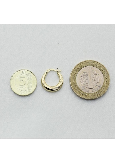 Meltem Küçük Altın Küpe Çapı: 1.40cm Sarı Altın