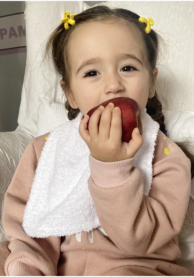 Pamuklu Sıvı Geçirmez Mama Önlüğü Bürümcük-havlu Çift Yönlü P-b Beyaz - Pembe