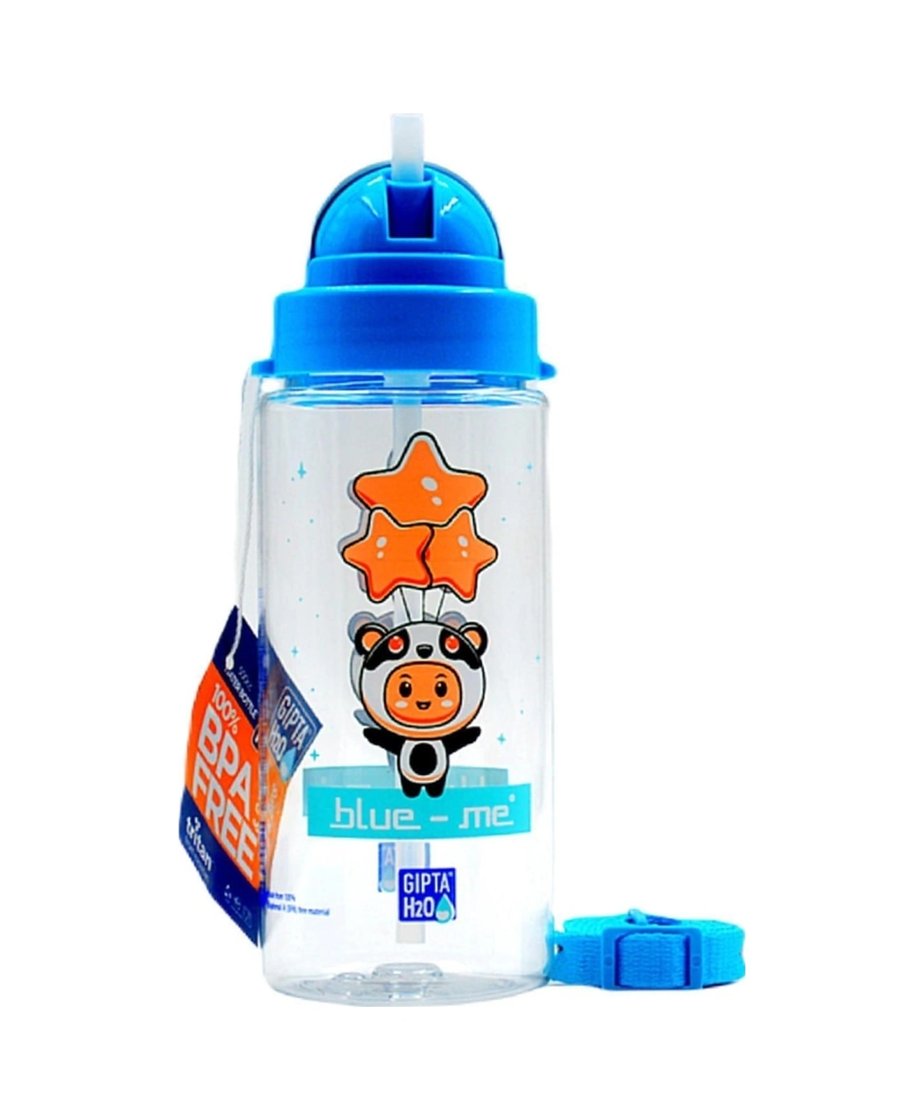 Blue Me Pipetli Tritan 500 Ml Panda Desenli Matara Koyu Mavi