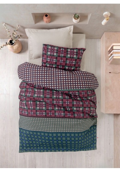 Cotton Box Genç Odası Tek Kişilik Lastikli Çarşaflı Complete Set Varsity Bej