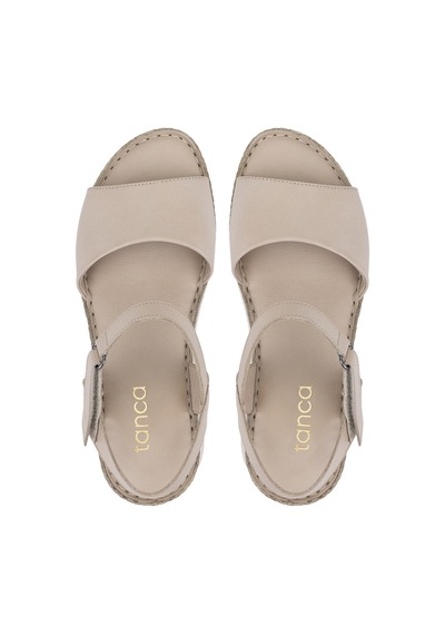Tamer Tanca Kadın Hakiki Deri Bej Comfort Sandalet 1107 108 Bn Sndlt Y25 Bej Dr Bej