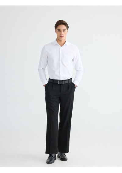 Lcw Busıness Beyaz Regular Fit Armürlü Erkek Basic Gömlek