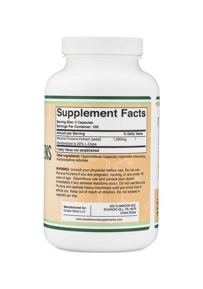 Mucuna Puriens Extract 1000mg 210 Veg. Kapsül.usa Vers.