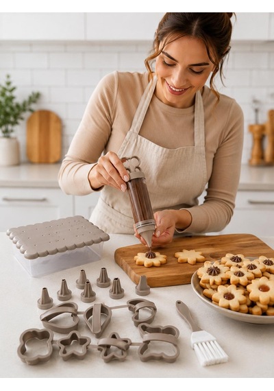 Kurabiye Seti - Kurabiye Yapma Kalıpları - Cookie Set 15 Parça Çok Renkli