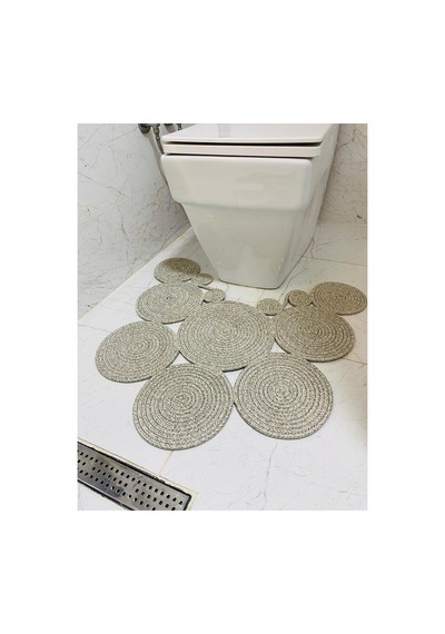 Jüt, Hasır, Paspas, Banyo Paspası, Klozet Önü Paspası, Klozet Paspas, Çift Taraflı Taş Taş