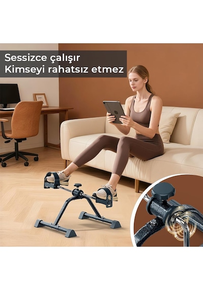 Mini Pedal Egzersiz Kondisyon Bisikleti Taşınabilir Dirençli Ev Aleti El Ve Ayak Pedallı Spor Cihazı