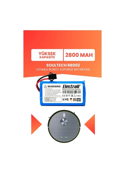 Soultech Rb002 Uyumlu Batarya Yüksek Kapasite 2800mah Pil Robot Süpürge Bataryası