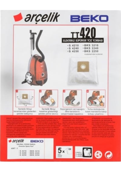 Beko Arçelik Uyumlu S 4240 C Süpürge Toz Torbası Bez 20 Adet