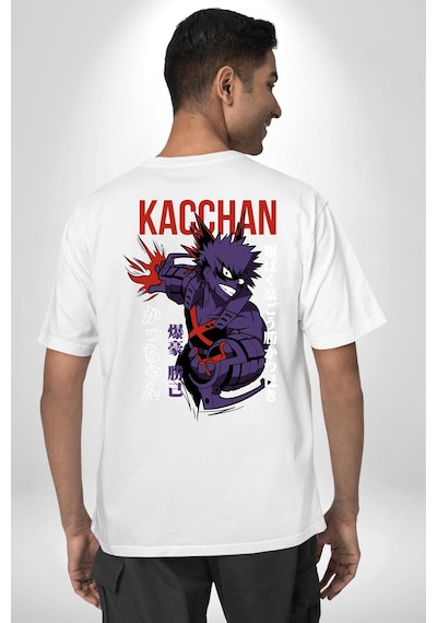 Kasuki Bakugo Anime Beyaz Oversize Unisex Ön Ve Sırt Baskılı Tişört Beyaz Kasuki Bakugo Anime Beyaz Oversize Unisex Ön Ve Sırt Baskılı Tişört Beyaz