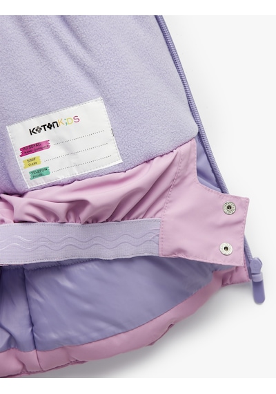 Koton Uzun Kollu Kapaklı Cep Detaylı Renk Bloklu Fermuarlı Kapşonlu Oversize Mont Pembe 6wmg00015aw Gül