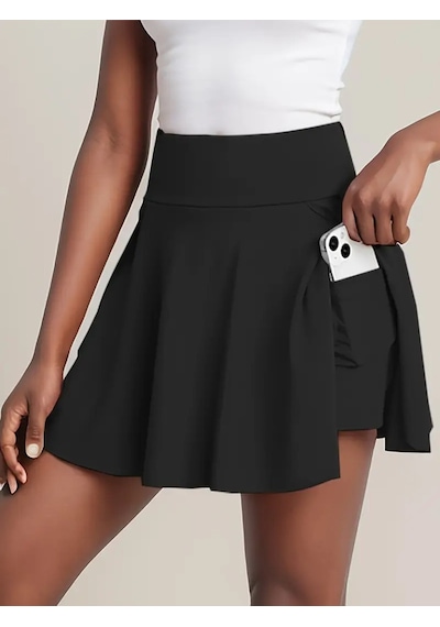 Veraura Lifestyle Kadın Yüksek Bel Cepli Sandy Short Etek siyah