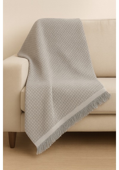 Defne Pamuklu Desenli Yıkanabilir Koltuk Örtüsü / Çekyat Örtüsü / Pike Örtüsü 180x220 Ebat Gri