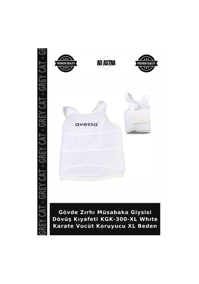 Gövde Zırhı Müsabaka Giysisi Dövüş Kıyafeti Kgk-300-xl Whıte Karate Vucüt Koruyucu Xl Beden Beyaz