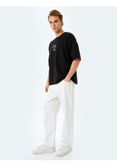 Koton Pamuklu Bisiklet Yaka Tok Kumaş Slogan İşlemeli Kısa Kollu Oversize Tişört Siyah 5sam10180hk Siyah Koton Pamuklu Bisiklet Yaka Tok Kumaş Slogan İşlemeli Kısa Kollu Oversize Tişört Siyah 5sam10180hk Siyah