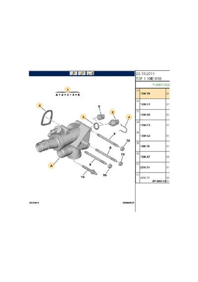 Termostat 508 C5 2.0 Hdı 1336.y9