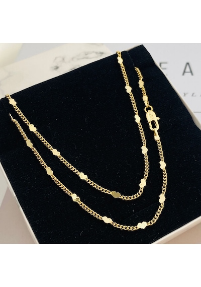 Pullu Kolye Kalpli Ezme Kadın Kolye Kararmaz Xuping 45cm 14 Ayar Gold Gold Pullu Kolye Kalpli Ezme Kadın Kolye Kararmaz Xuping 45cm 14 Ayar Gold Gold