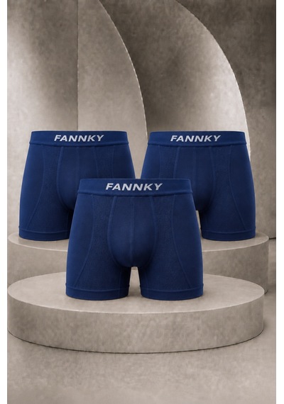 Fit Women Erkek Casual Comfort Günlük 3 Lü Lacivert Boxer