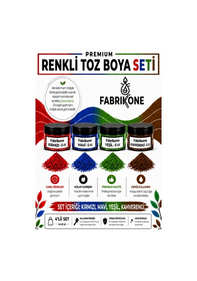 4'lü Set Premium Parafin Soya Wax Toz Mum Boyası Hobi Seti - 5 Cc Kırmızı, Mavi, Yeşil, Kahverengi Bkfab4kmykh5g Karışık