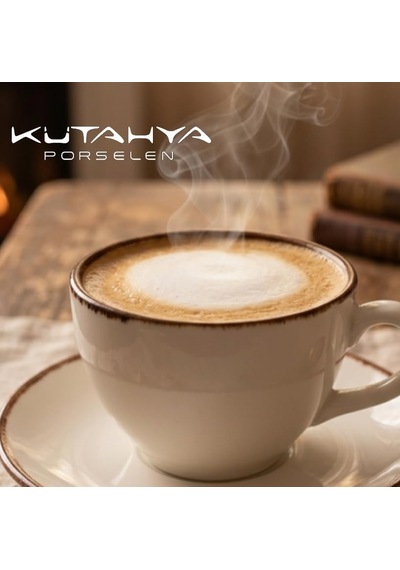 Kütahya Porselen 190 Cc/ml 6 Kişilik Çay Duble Türk Kahve Fincan Takımı 12 Parça Cappuccino Latte Mocha Diğer