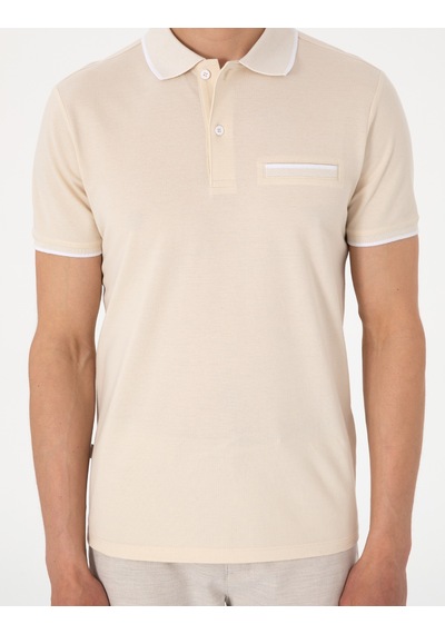 Pierre Cardin Erkek Bej Tişört 50307562-vr011 Bej