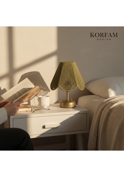 Rosalinda Modeli - Yeşil Çiçek Şeklinde Kablosuz Pilli Masa & Gece Lambası Çok Renkli