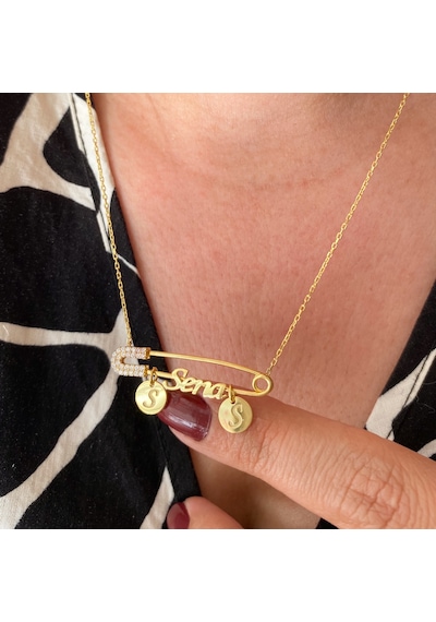 Simurg Jewellery Gümüş İsimli İğne Kolye