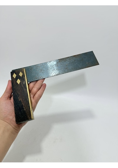 Antika Ahşap Marangoz Gönyesi 23cm 009