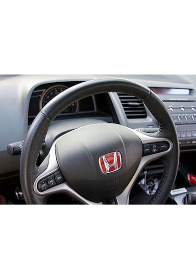 Honda Civic Fc5-Fb7-Fd6 Uyumlu Ithal Kırmızı Direksiyon Logo