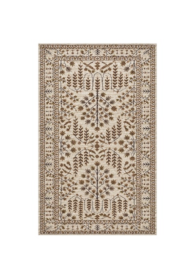 Eva Vintage Modern Halı Vizon Ve Kahverengi Kare/dikdörtgen Salon Halısı Renkli