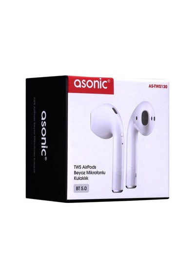 As-tws130 Beyaz Mobil Telefon Uyumlu Bluetooth Tws Apple AirPods Mikrofonlu Kulaklık