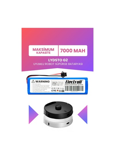 Lydsto G2 Uyumlu Batarya Maksimum Kapasite 7000mah Pil Robot Süpürge Bataryası Değişimi