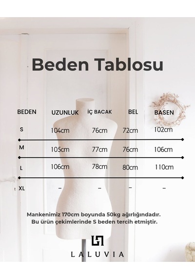 Laluvia Kahverengi Geniş Köprülü Pantolon - 4290