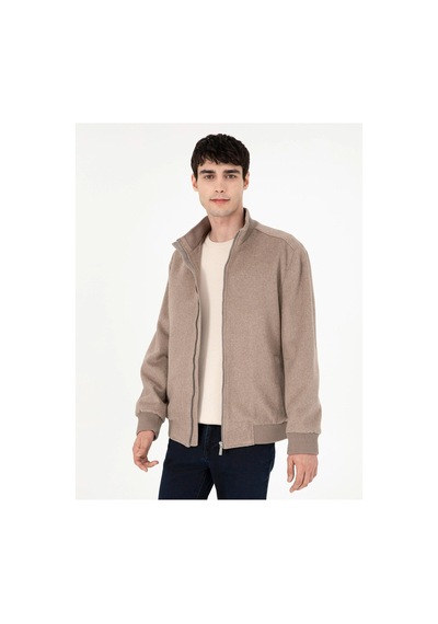 Pierre Cardin Erkek Mont %52 Yün Kapüşonsuz Ve Düz Desen 2039525 Bej
