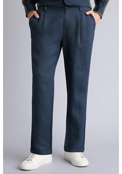 Defacto Relax Fıt Duble Paça Keten Pantolon C1826ax26smnv255 Lacivert-nv255