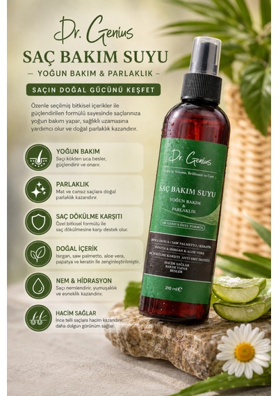 Saw Palmetto Özü Ve Bitkisel Bileşenlerle Zenginleştirilmiş Dökülme Karşıtı Saç Bakım Suyu - 210 Ml