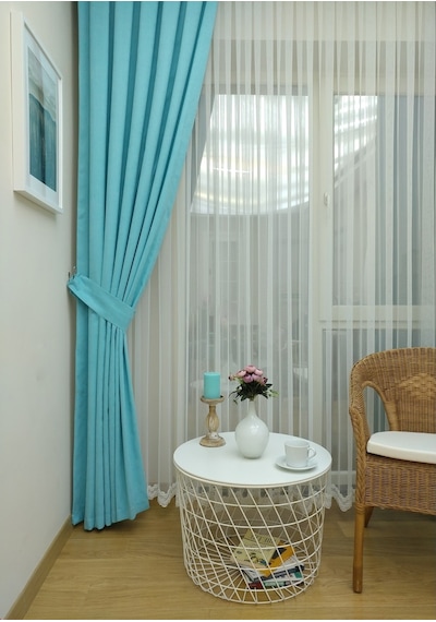 Evdepo Home Turkuaz Fon Perde Tek Kanat (539779744) Turkuaz