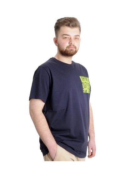 Mode Xl Büyük Beden Erkek T-Shirt Outsıde 23106 Lacivert 001