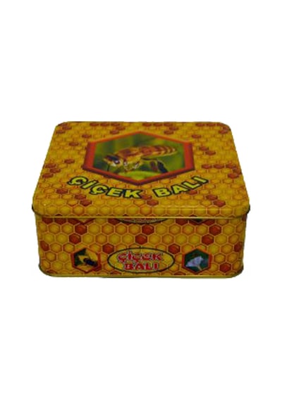 3 Kg Bal Kare Tenekesi Desenli 4 Adet N111959 Çok Renkli