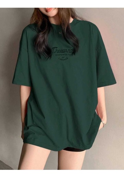 Noıssey Yeşil Baskılı Unisex Oversize