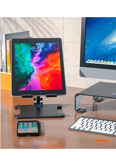 Metal Masaüstü Tablet Telefon Standı Katlanır 12,9 İnç Tabletlere