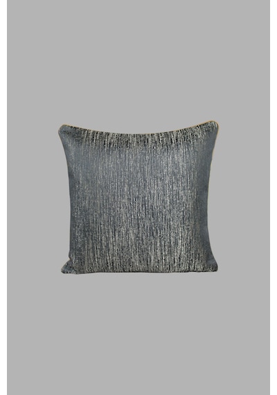 Kırlent Kılıfı Çizgili Desenli Jakarlı Dokuma Kumaş 45x45 Çift Taraflı Biyeli Füme
