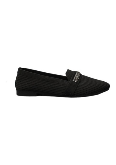 Mehmet Mete 9532 Fashion Taşlı Kadın Babet Sıyah