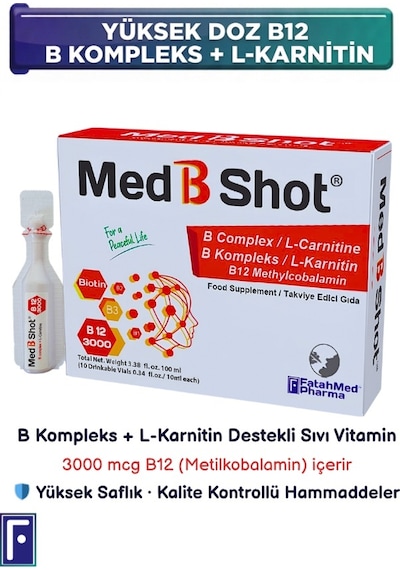 Med B Shot Kompleks B12 Metilkobalamin L-karnitin 10 Flakon