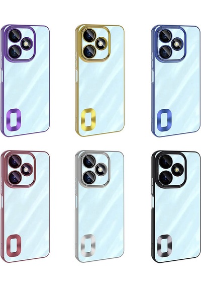 Noktaks - Xiaomi Redmi 13 4g Uyumlu - Kılıf Kamera Korumalı Logo Gösteren Omega Kapak - Gold
