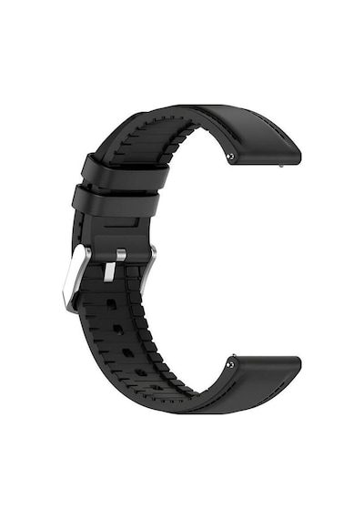 22mm Fs4812 Siyah Hakiki Deri Silikon Kaplama Saat Kordonu Kayışı 46mm Diğer