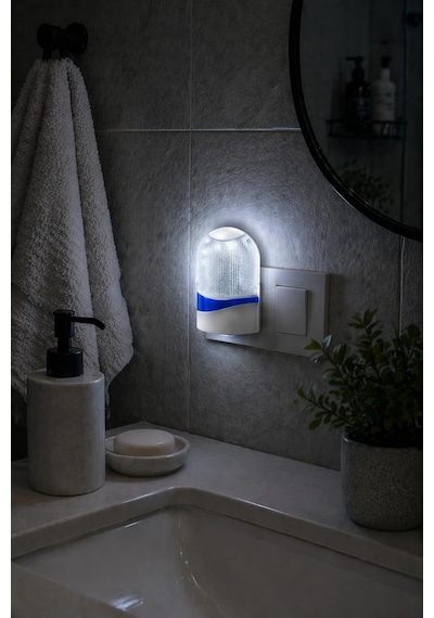 Tr Sensörlü Gece Lambası, Priz Tipi, Otomatik Işık, Led, Beyaz, Mavi Diğer