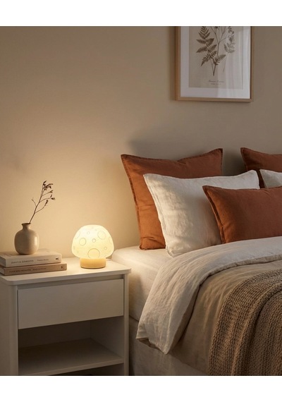 Elana Design Mumi Mantar Abajur - Abajur Ve Gece Lambası Bej