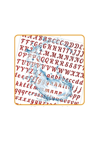 Simli Rose Harfler Ve Sayılar Sticker Alfabe Süsleme Etiketi Kırmızı Çok Renkli