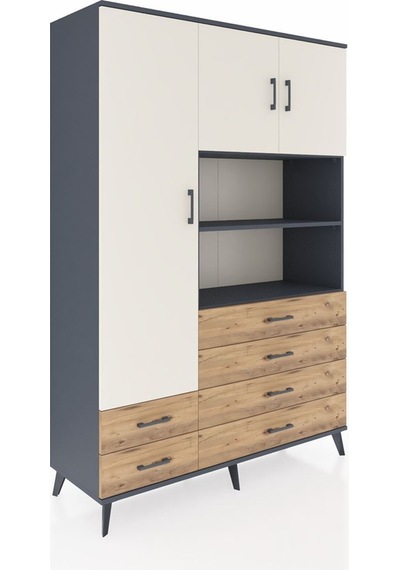 Hyperion Dolap 8 Raflı 6 Çekmeceli 3 Kapaklı 132x44x195 Antrasit-aytaşı/çam Aytası/atlas Çam - Antrasıt Hyperion Dolap 8 Raflı 6 Çekmeceli 3 Kapaklı 132x44x195 Antrasit-aytaşı/çam Aytası/atlas Çam - Antrasıt