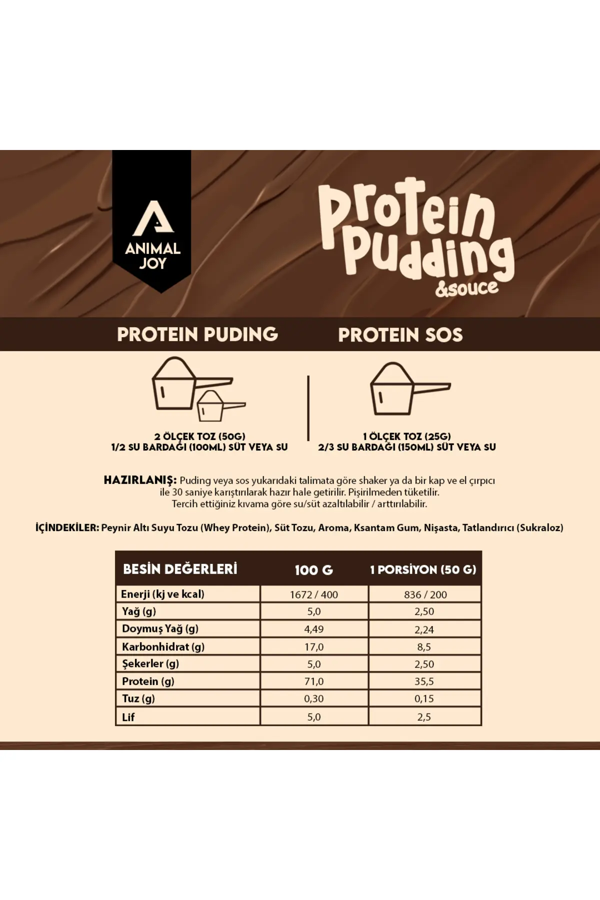 Protein Puding - Çilek - 500 Gr - 20 Servis